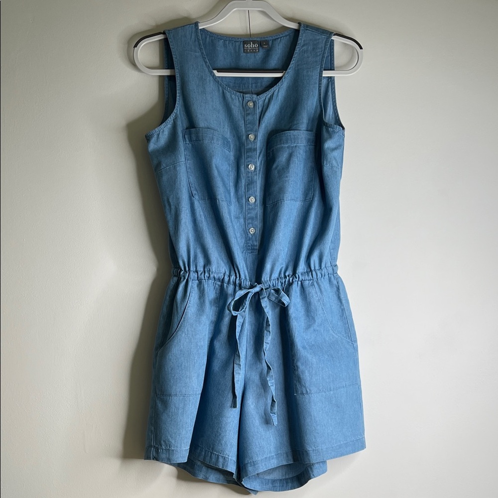 Soho Light Blue Sleeveless Denim Dress Culox
